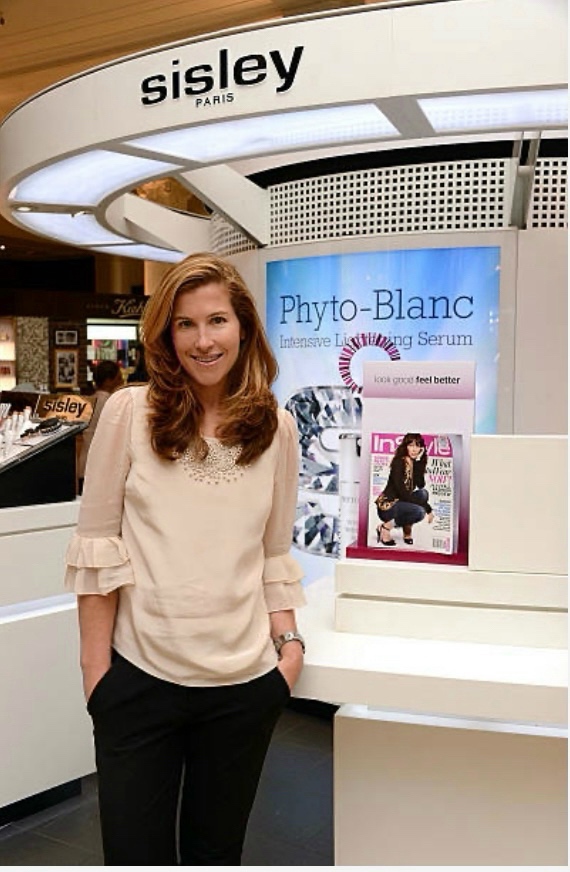 Amy Synnott at the Sisley-Paris counter during the Saks Fifth Avenue beauty event